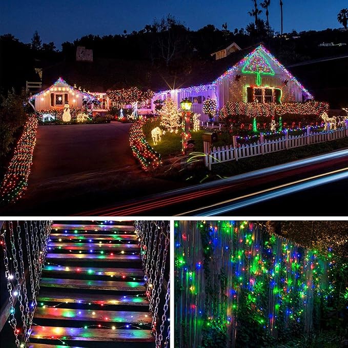 Lezonic Outdoor Solar Christmas Lights Waterproof, 2 Pack Total 240LED 24M/80Ft - Image 4