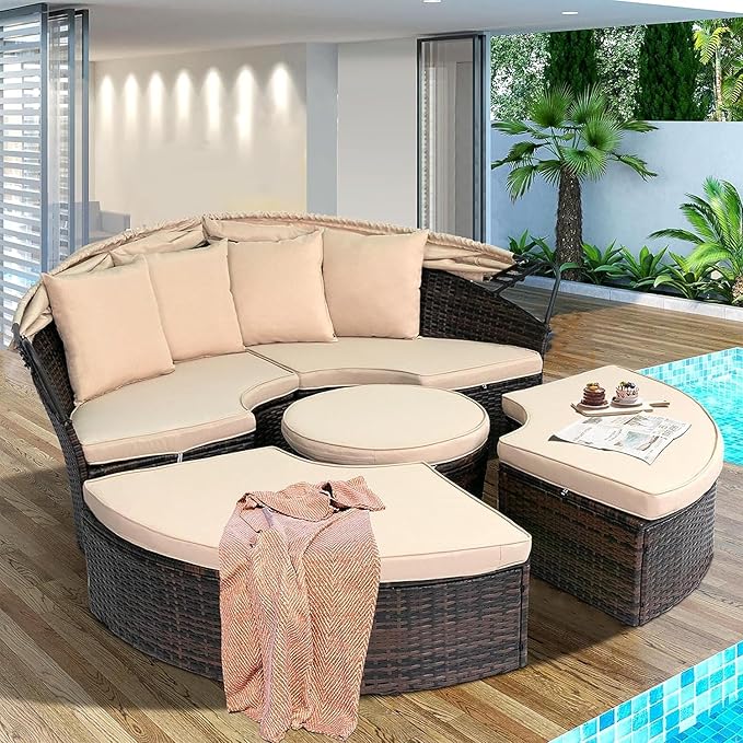 SUNCROWN Outdoor Patio Round Daybed - Image 4