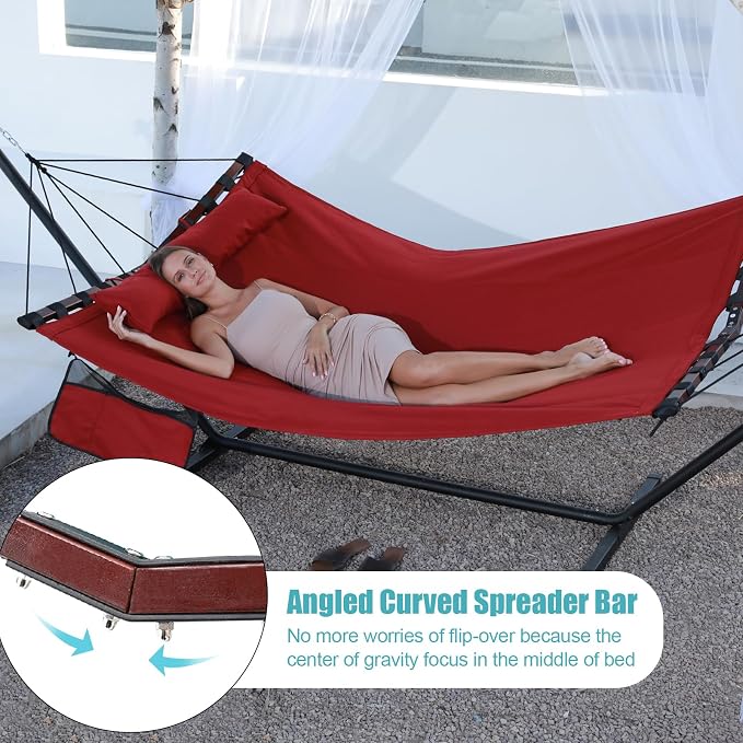 TegerDeger 12FT 2 Person Hammock Large Hammock 450LB Capacity Hardwood Spreader - Image 3
