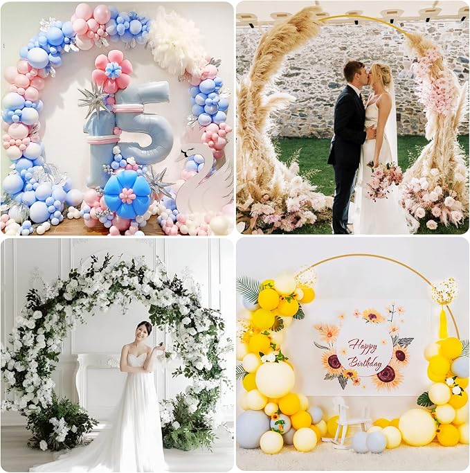 Wokceer Round Backdrop Stand 8FT Gold Wedding Arch Metal Circle Balloon Arch - Image 6