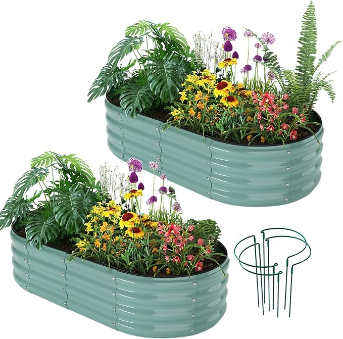 Galvanized Metal Planter Raised Garden Bed Kit by ZFHgarden