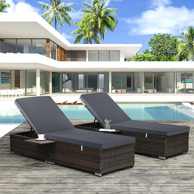 Chaise Lounge Cushion Outdoor, Waterproof and Stain-Resistant Lounge Deck - Image 8