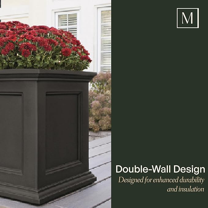 Mayne Fairfield 24-Inch Self Watering Square Planter Box, Weather-Resistant and - Image 7