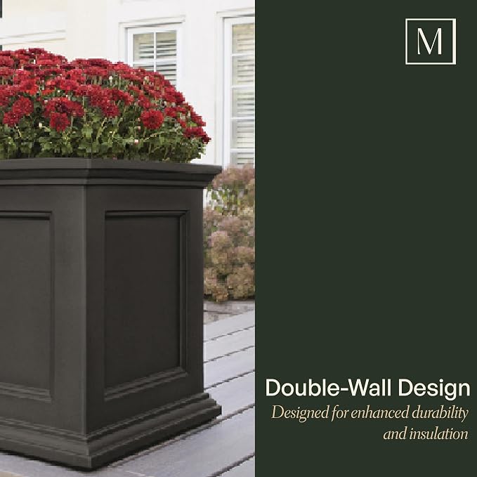 Mayne Fairfield 24-Inch Self Watering Square Planter Box, Weather-Resistant and - Image 7