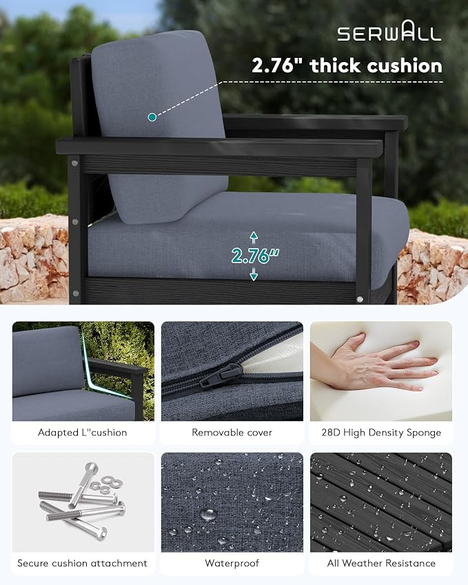 SERWALL 2 Pieces Single Cushioned Lounge Chair - Image 3