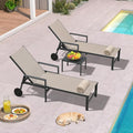 PURPLE LEAF 3 Pieces Outdoor Chaise Lounge Aluminum Patio Lounge Chair by PURPLELEAF