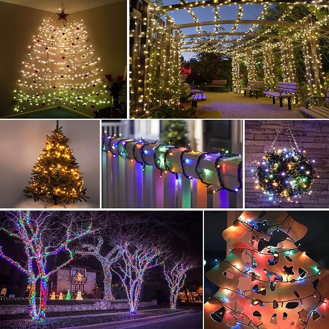 2 Pack 480 LED Solar Chrismas Lights Outdoor, 170 FT Solar String Lights - Image 3