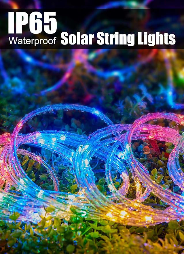 Brightown Solar Rope Lights, 39FT 100LED IP65 Waterproof Outdoor Solar String - Image 2