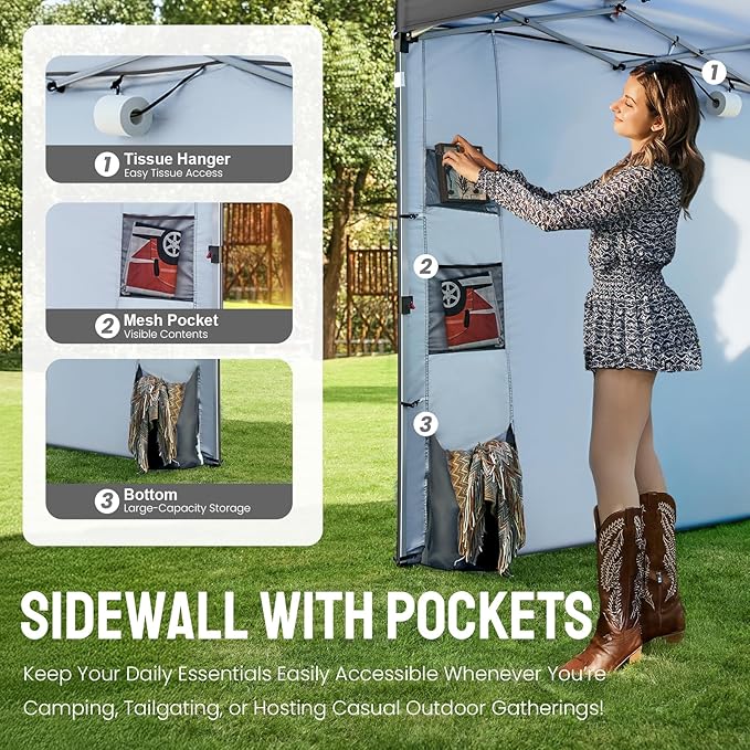 CROWN SHADES Canopy Tent 10x10 Pop Up Canopy Outdoor Shade - Image 4