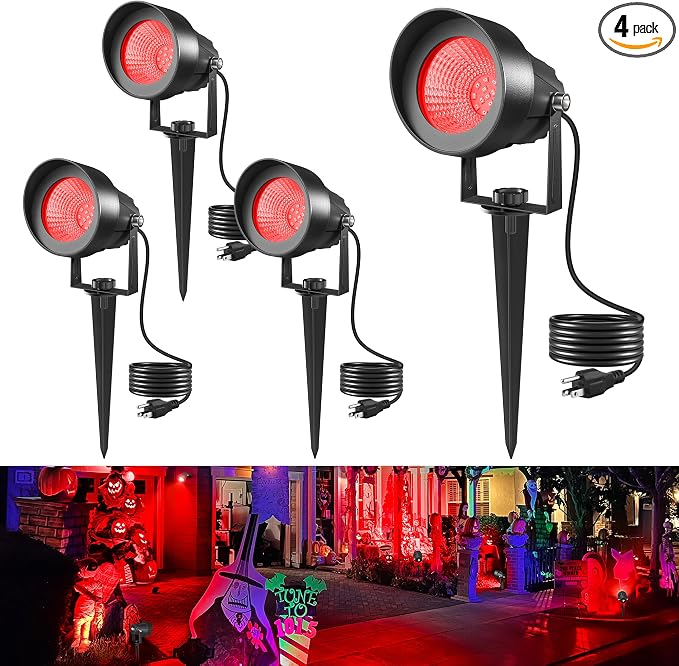 T-SUN Red Spotlight Outdoor, Waterproof LED Landscape Lighting by T-SUN
