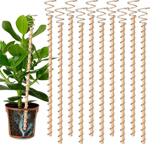 10pcs Electroculture Plant Stakes, 13.5''/17" Available Copper Coil Wire by Doksving