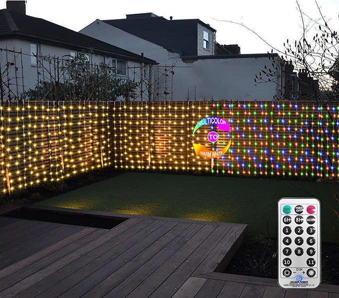 ZAIYW Curtain Lights Outdoor 20Ft×3Ft, 300 LED Color Changing Fence String by ZAIYW