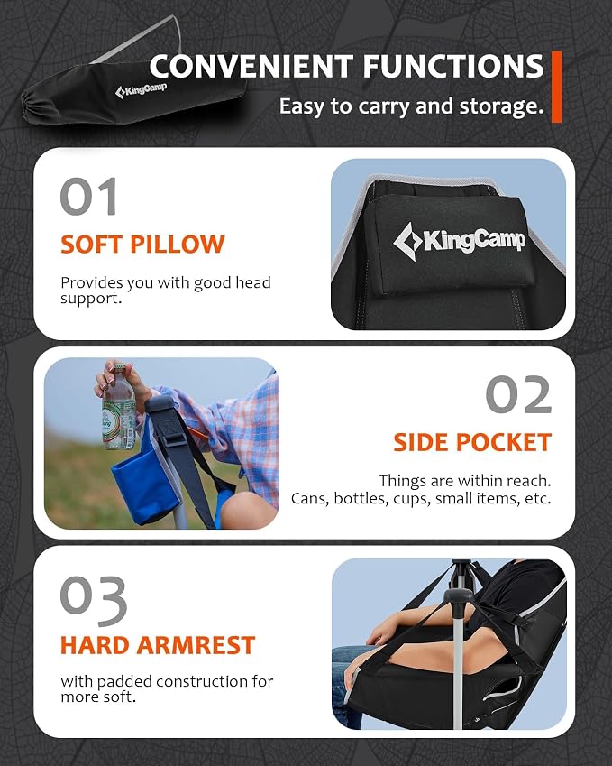 KingCamp Hammock Camping Chair, Swinging Portable Folding Camp Chairs - Image 8