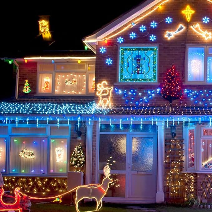 Blue Christmas Lights, 2 Pack Total 40 FT 200 Count Incandescent Christmas Mini - Image 3