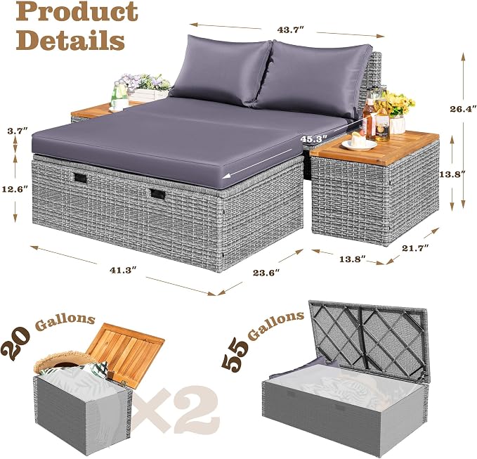 Flamaker Outdoor Rattan Lounge Chair - Image 8