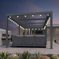 PURPLE LEAF Louvered Pergola w/Light 10' x 20' Aluminum Outdoor Pergola by Unknown