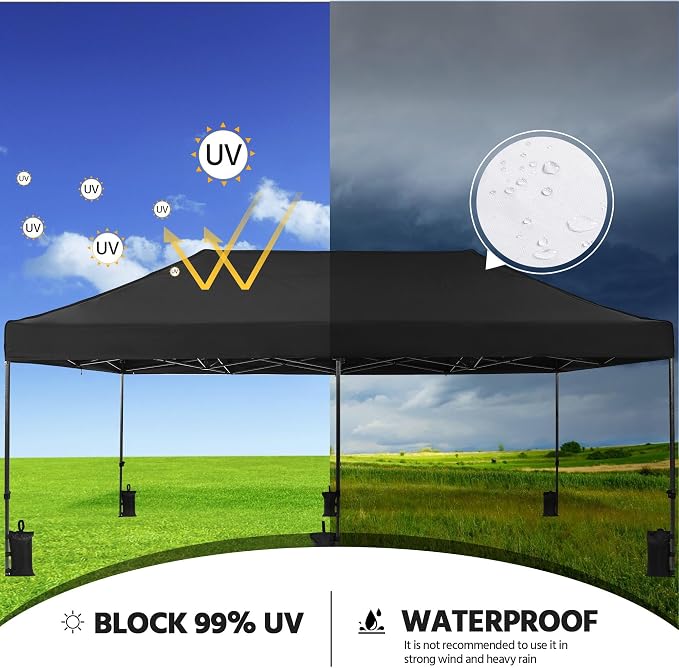 Yaheetech Heavy Duty Pop Up Canopy Tent, 10x20 Commercial Instant Shelter Tent - Image 2