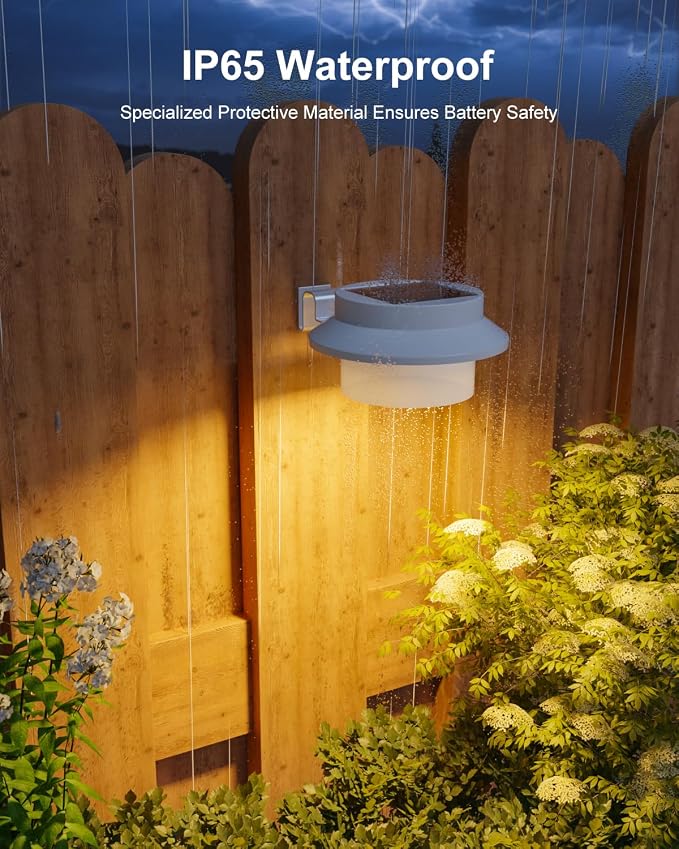 4 Pack White Bright Solar Powered Gutter Mounted Lights Outdoor Waterproof Led - Image 5