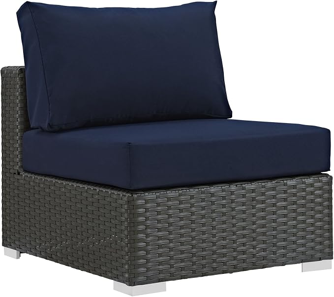 Modway EEI-1854-CHC-NAV Sojourn Wicker Rattan Outdoor Patio Coffee Table by Modway