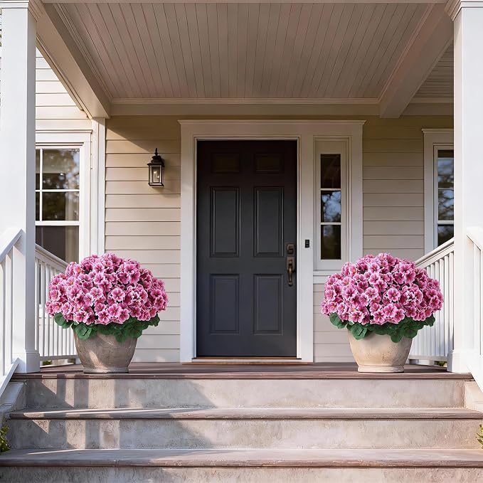 2 Pack Artificial Geranium Flowers Topitary Trees - Image 9