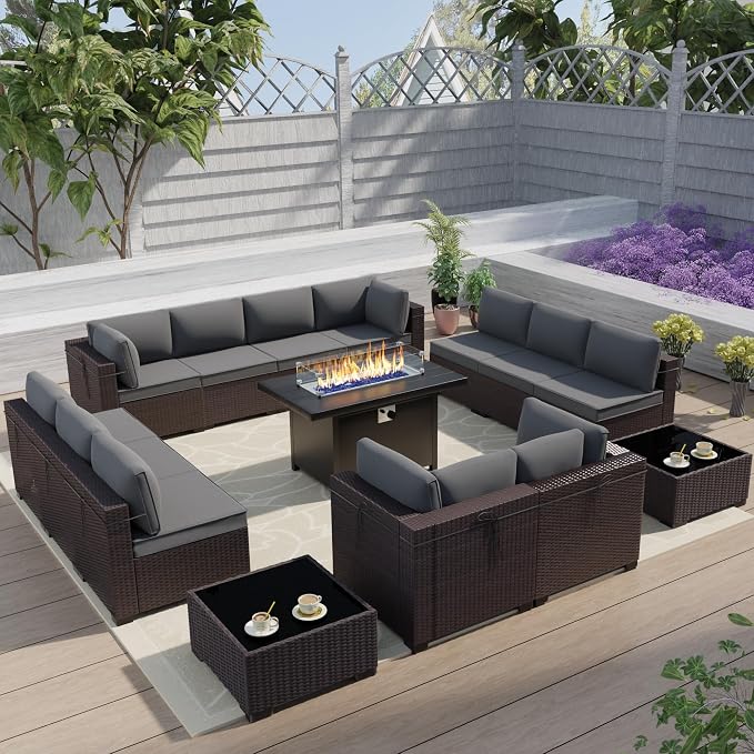 Outdoor Terrace Furniture Set, 15 Piece Outdoor Furniture Set, by ASJMR