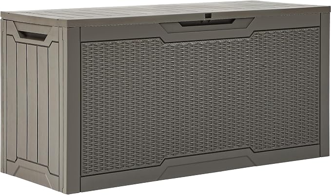 YITAHOME 80 Gallon Resin Deck Box, Weather Resistant Outdoor Rattan Storage Box - Image 7