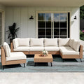 LAUSAINT HOME Outdoor Patio Furniture, 7 Piece Outdoor Sectional Sofa PE Rattan by LAUSAINTHOME