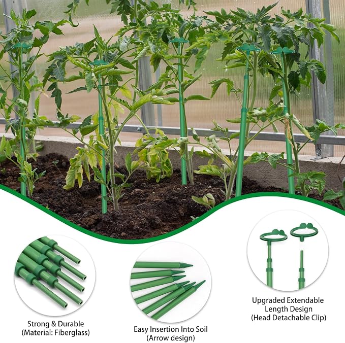 Extendable Plant Stakes, Length Scalable from 17.9IN to 42.3IN Plant Support - Image 5