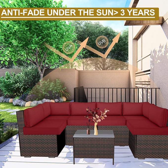 14 Piece Outdoor Patio Cushion Cover Replacement, Waterproof Patio Cushion - Image 5