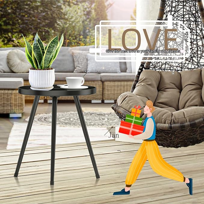 SYQ Round Metal Side Table Small End Table - Image 4