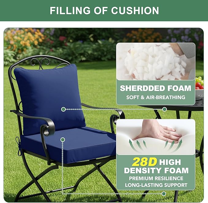 Outdoor Cushions for Patio Furniture 24 x 24 Inch, Double-Sided Waterproof - Image 4