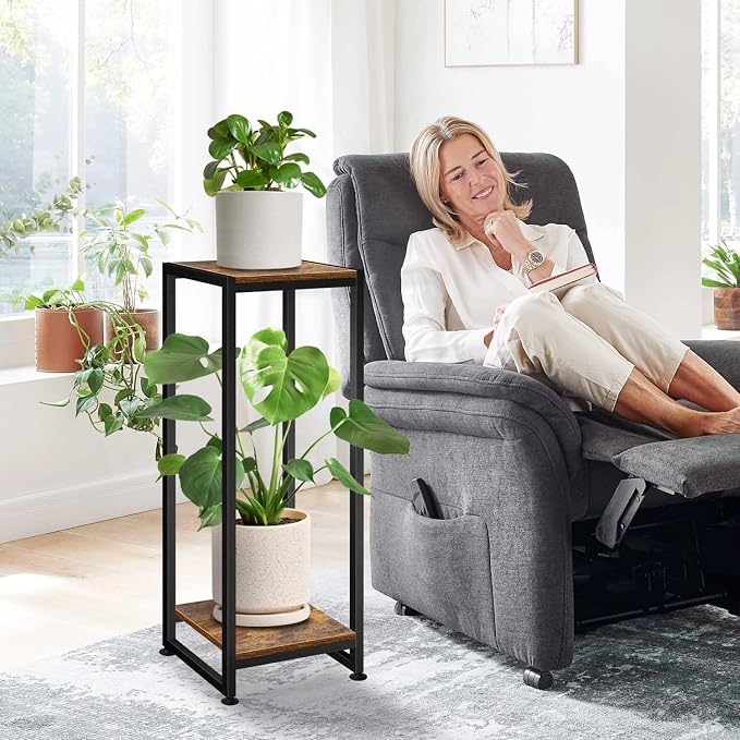 2-Pcak Plant Stand Indoor, 31.5'' Tall Wood Plant Stands Heavy Duty Pedestal - Image 6