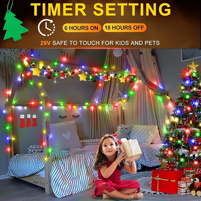 KNONEW 197FT 500 LED Christmas String Lights Outdoor Color Changing 11 Modes - Image 5