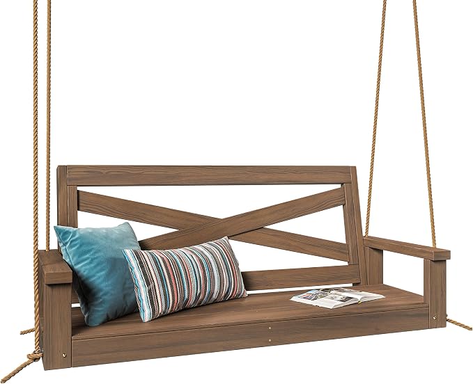 Porchgate Amish Heavy Duty 700 Lb Boardwalk Porch Swing W/Ropes by Porchgate