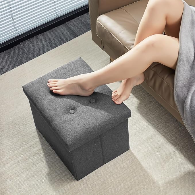 AmasSmile Light Gray Ottoman - Image 2