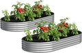 2PCS 8x4x1FT Galvanized Raised Garden Bed Kit, Vegetable Boxes-Oval Metal by Yortrek