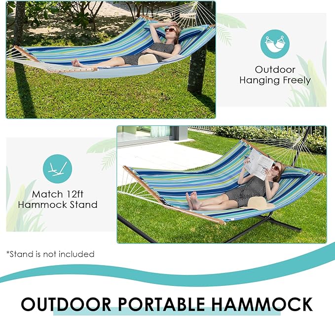 Tangkula 10.5FT Double Hammock, Heavy Duty Outdoor Hammock - Image 3