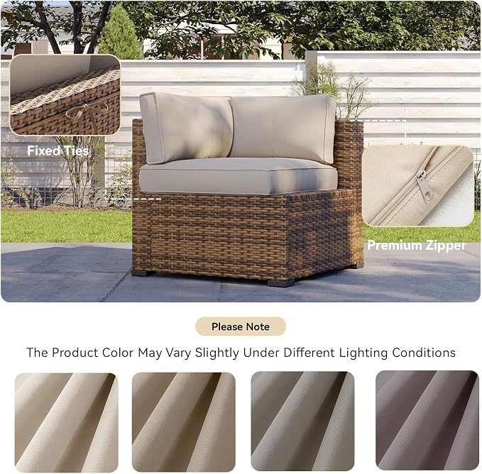 Aoxun 11pcs Patio Cushion Covers Replacement, Waterproof Outdoor Furniture - Image 7