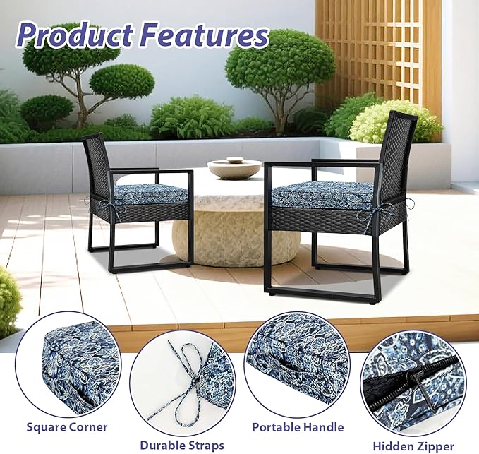 Outdoor Chair Cushions Set of 4, Waterproof Outdoor Seat Cushions - Image 5