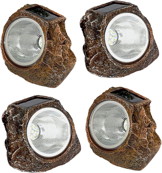 EiGreen 4 Pack Solar Garden Rock Lights Outdoor Decorative, 10 LED Waterproof - Image 9