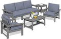 SERWALL HDPE Patio Furniture Set, 7-piece Outdoor Sectional Sofa Set, All by SERWALL