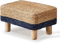 Wimarsbon Natural Seagrass Footstool Ottoman Rectangular Footrest Pouf Ottomans by Wimarsbon