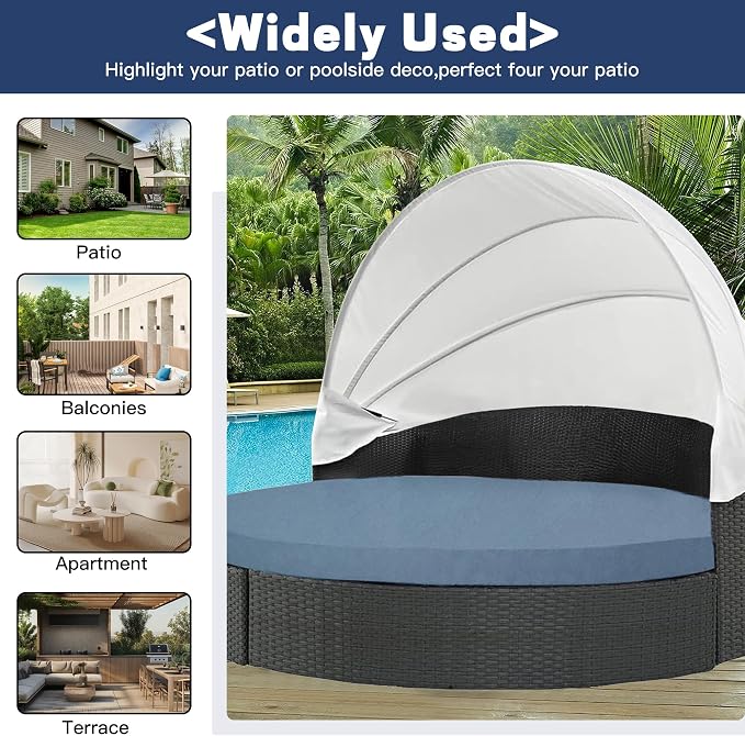 66" Round Daybed Cushion Cover - Image 3
