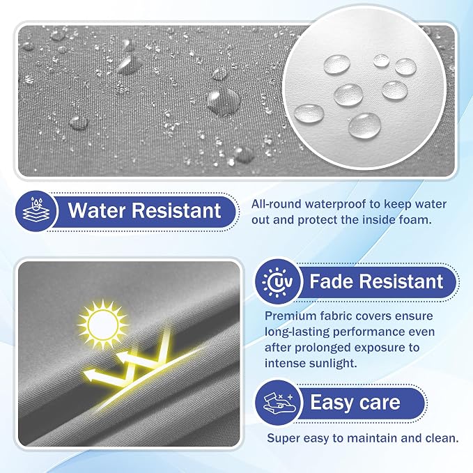 Patio Chair Cushions, Waterproof Outdoor Cushions - Image 3