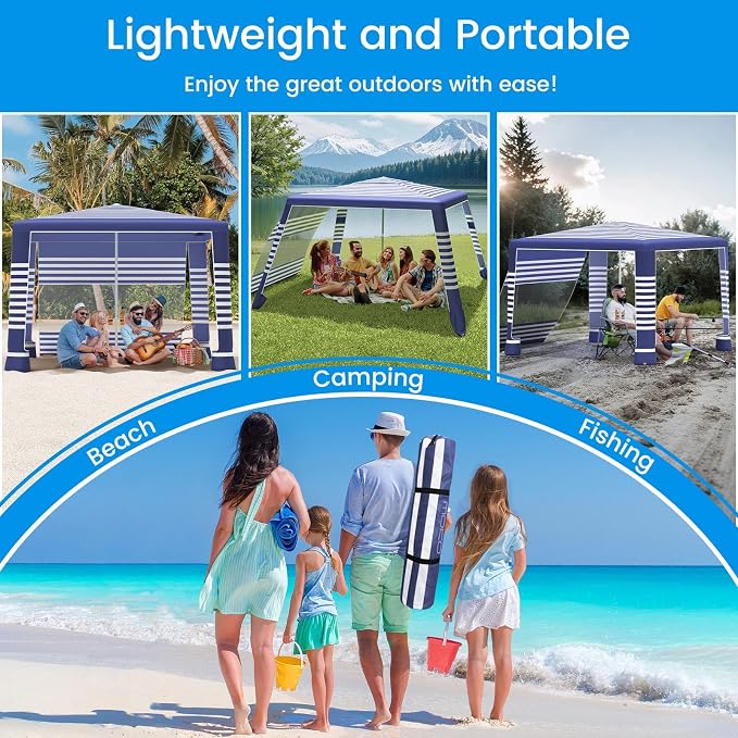 MoKo Beach Cabana, UPF 50+ Protection Easy Setup Beach Tent Sun Shelter - Image 9