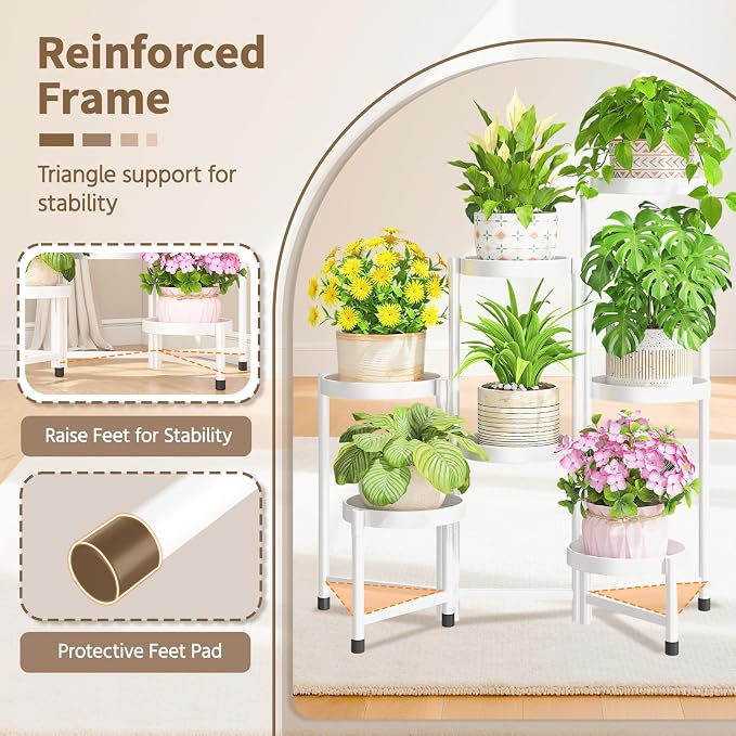 LASZOLA 7 Tiered Folding Tall Plant Stand Indoor - Image 3