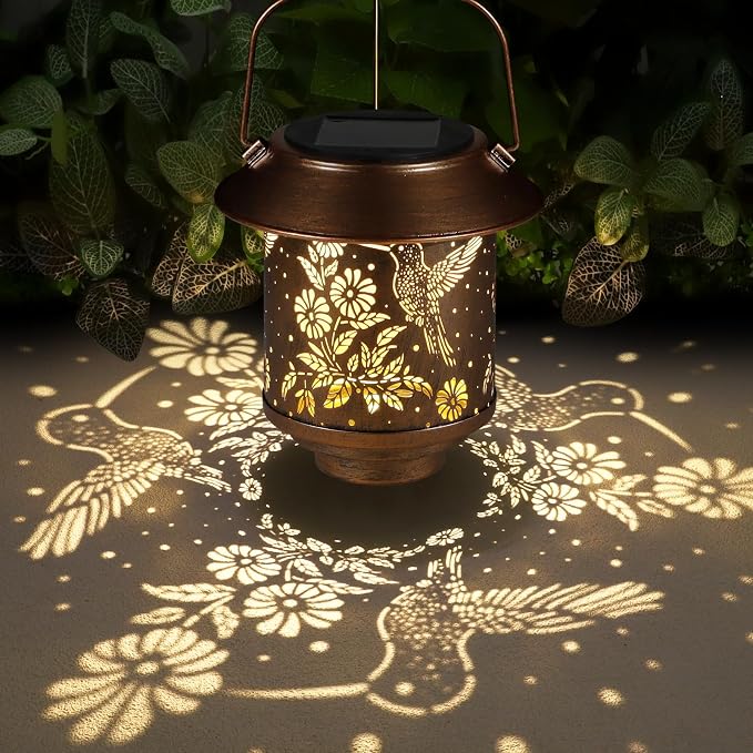 Hummingbird Solar Lantern Outdoor Hanging Sunflower Lights Gifts - Image 2
