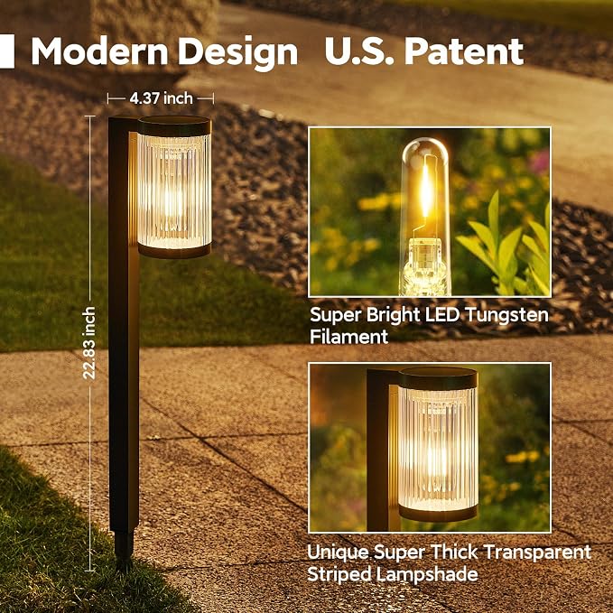 Solar Pathway Lights Outdoor, 6 Pack Upgraded Outdoor Solar Lights - Image 2