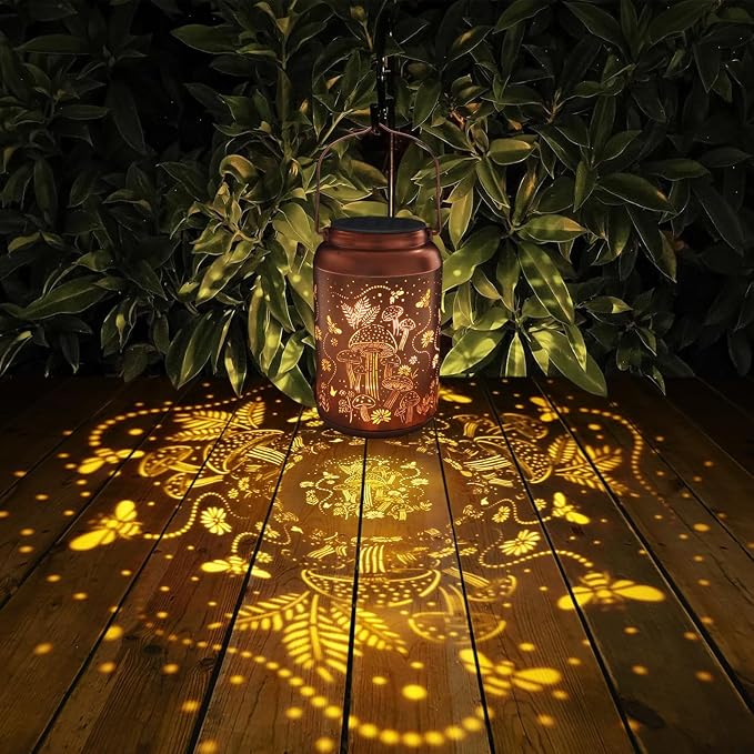 2 Pack Solar Lanterns Outdoor Waterproof, Mushroom Garden Decor Gifts - Image 2