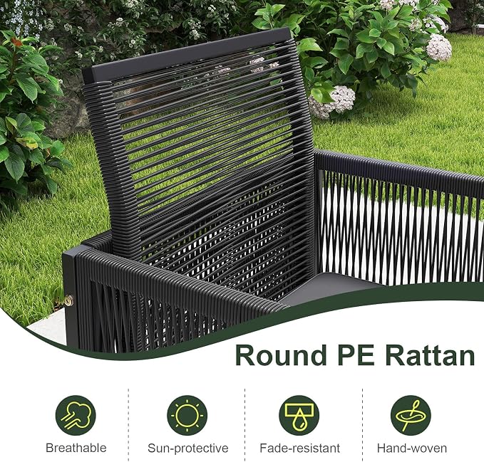 Tangkula 9 Pieces Patio Dining Set, Outdoor Space-Saving Furniture Set - Image 5